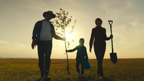 happy family child mother father tree pl... | Stock Video | Pond5