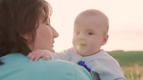 Happy family, mom, baby in Stock Video Pond5