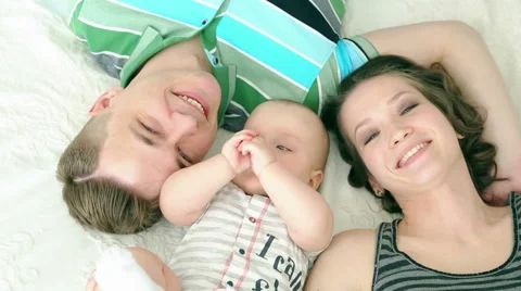 Happy Mom dad and six month old Stock Video Pond5