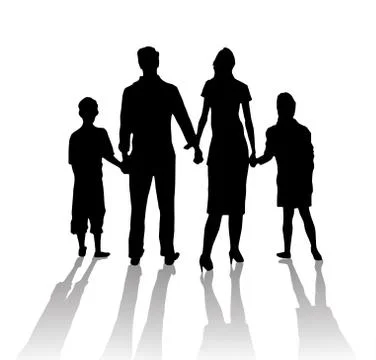 Happy family, Silhouette Stock Illustration