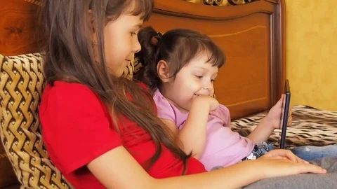 Happy family with tablet. Stock Footage
