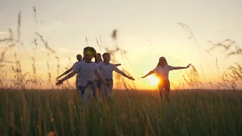 Happy family. Teamwork. A dream of a future flight, vacation, or trip. The Stock Footage 136122619