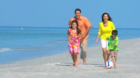 Happy Family Vacation Fun Stock Footage