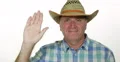 Happy Farmer Portrait Looking Camera Enthusiastic Hello Salute Hand Hi Concept 4k or 4k+ Resolution
