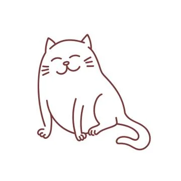 Happy fat cat Stock Illustration