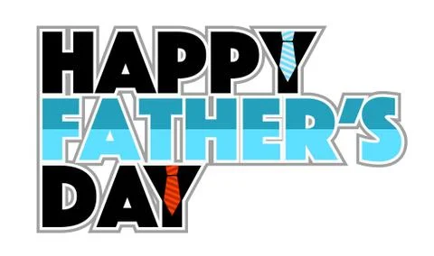Happy father day stack ties sign illustration イラスト素材