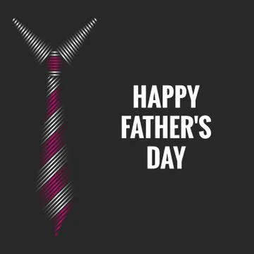 Happy father is day text poster dark mockup, men is tie in pink stripes on th Stock Illustration