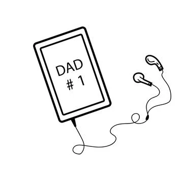 Happy fathers day elements doodle design, celebration accessories Stock Illustration