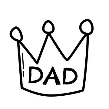 Happy fathers day elements doodle design, celebration accessories Illustrazione stock