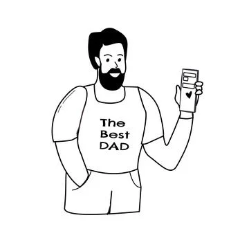 Happy fathers day elements doodle design, celebration accessories Stock Illustration