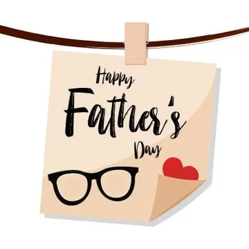 Happy fathers day note Stock Illustration