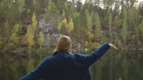 Happy female model dancing. Stock-Footage 68197838
