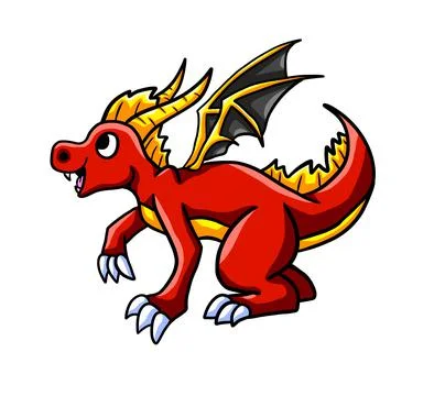 Happy Fire Dragon Stock Illustration