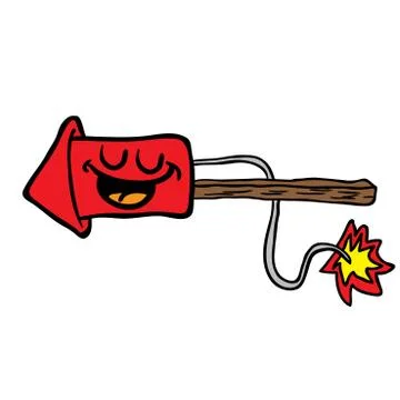 Happy  fire rocket Stock Illustration