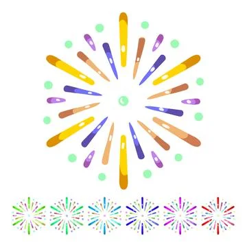 Happy firework cartoon vector graphic Stock Illustration