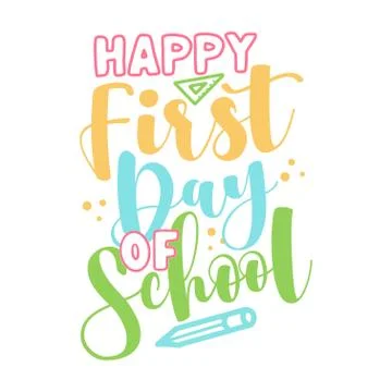 Happy first day of School Stock Illustration
