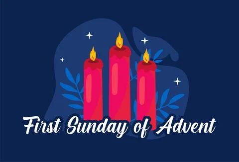 Happy first sunday of advent Stock Illustration