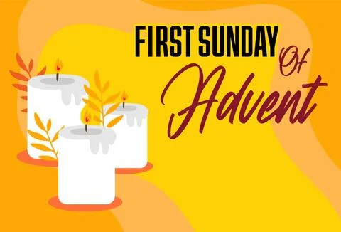 Happy first sunday of advent Stock Illustration