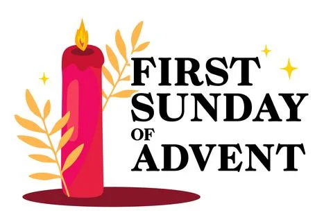 Happy first sunday of advent Stock Illustration