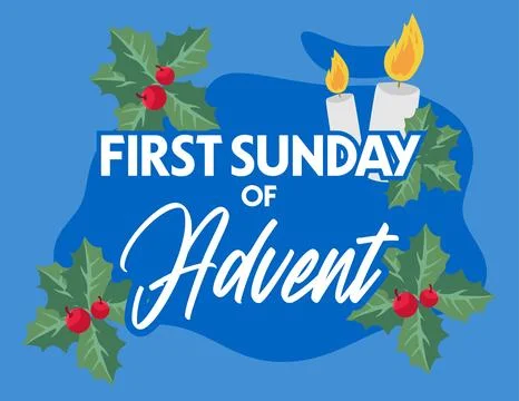 Happy first sunday of advent Stock Illustration