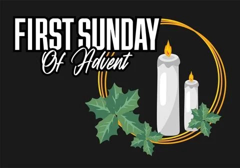 Happy first sunday of advent Stock Illustration