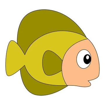Happy fish on white background Stock Illustration