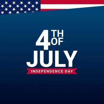 "Happy Fourth of July" accented by tiny red and blue stars. Stock Illustration