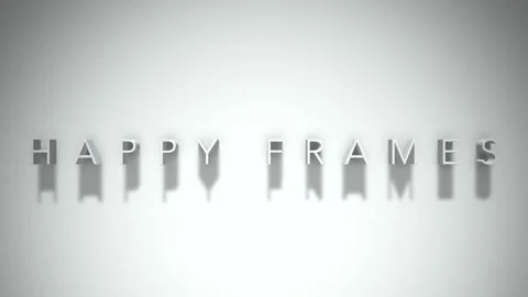 Happy frames 3D title animation white text on a white background Video stock 299423384