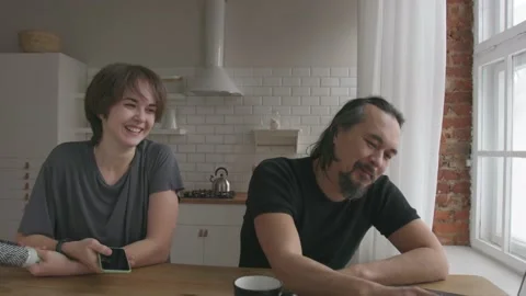 Happy Freelancer Couple Stock Footage 153124414