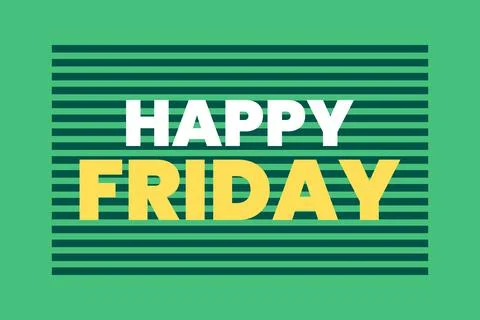 Happy Friday flat typography text poster design Illustrazione stock