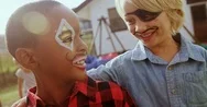 Happy Friends With Face Paint 4K Stock Footage