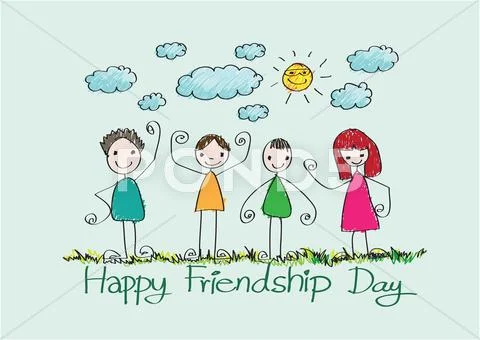 Happy friendship day and best friends forever idea design Stock Illustration