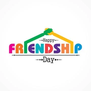 Happy Friendship day vector typographic design Stock Illustration