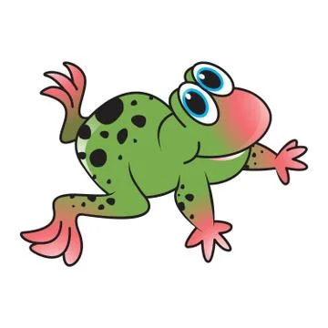 Happy frog crawling Stock Illustration
