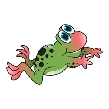 Happy frog jumping Stock Illustration