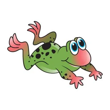 Happy frog leaping Stock Illustration