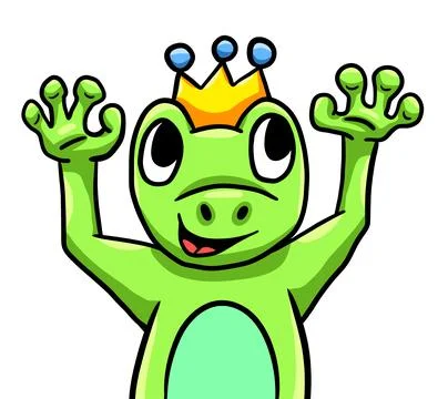 Happy Frog Prince Stock Illustration