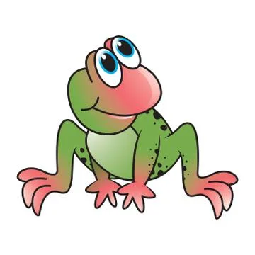 Happy frog sitting Stock Illustration