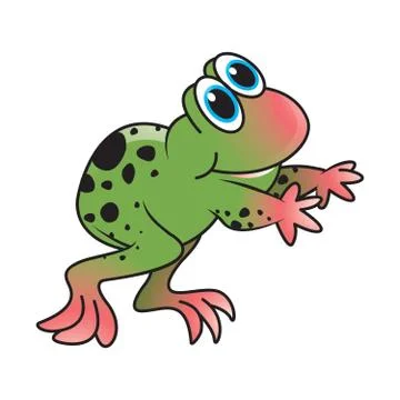 Happy frog standing Stock Illustration