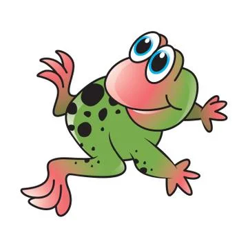Happy frog turn back Stock Illustration