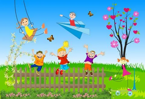 Happy fun children, Stock Illustration