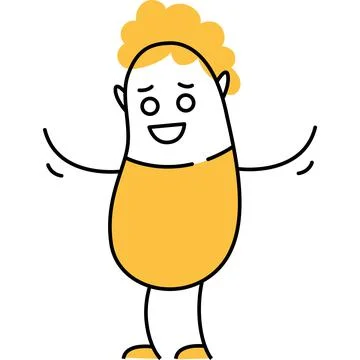 Happy funny character vector flat icon isolated Stock Illustration