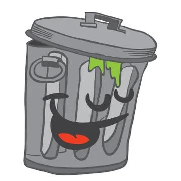 Happy garbage can Stock Illustration