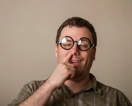 The happy geek Stock Photos