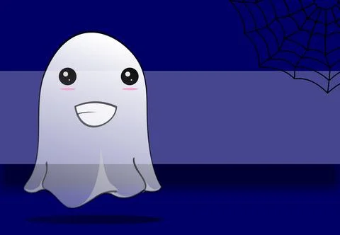Happy ghost cartoon background Stock Illustration