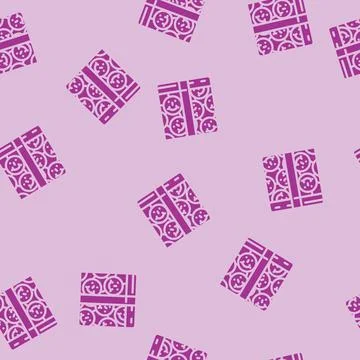 Happy gift box glyph vector seamless pattern Stock Illustration