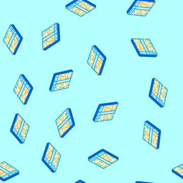 Happy gift box isometric icon seamless pattern 스톡 일러스트