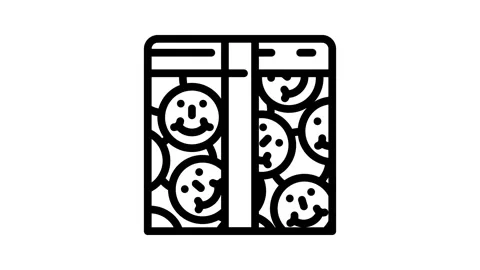 Happy gift box line icon animation Stock Footage 326766131