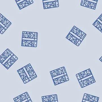 Happy gift box line vector seamless pattern Illustrazione stock
