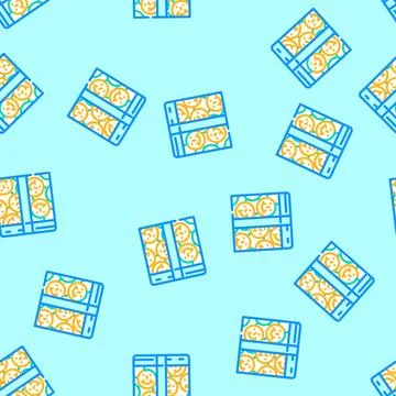 Happy gift box vector seamless pattern Stock Illustration